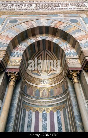 main mihrab, qibla iwan, Sultan Hasan complex, Cairo, Egypt Stock Photo