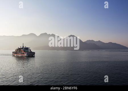 The ferry to Miyajima island, Japan Stock Photo