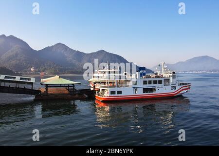 The ferry to Miyajima island, Japan Stock Photo