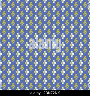 lime dots seamless vector pattern on blue background Stock Vector