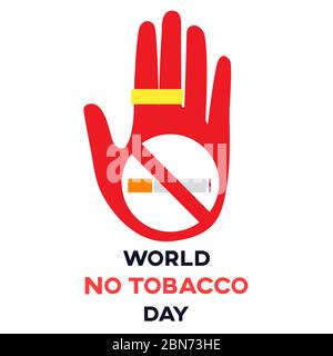 world no tobacco day text background , greeting card or poster for campaign stop smoking Stock Vector