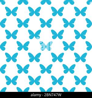 Blue Seamless butterfly pattern. Stock vector illustration Stock Vector