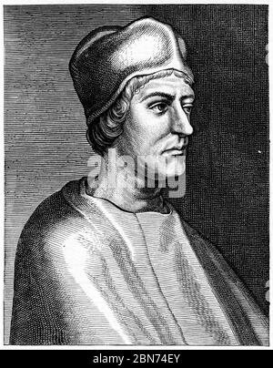 John Colet (1467-1519), 1620. John Colet, English churchman and educational pioneer. Henry Holland's Heroologia Anglica, 1620. Stock Photo
