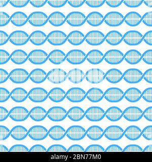 Blue Seamless DNA pattern bakground. Stock vector illustration Stock Vector