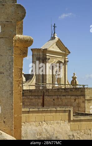 Cathedral of Assumption of Blessed Virgin Mary in Victoria. Gozo island. Malta Stock Photo