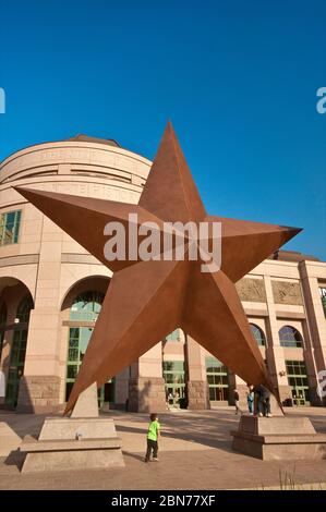 Huge 'Lone Star' in front of Bob Bullock Texas State History Museum in Austin, Texas, USA Stock Photo