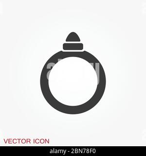 Ring icon, engagement and wedding ring. Vector illustration Stock Vector