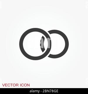 Ring icon, engagement and wedding ring. Vector illustration Stock Vector