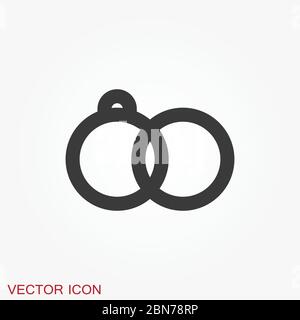 Ring icon, engagement and wedding ring. Vector illustration Stock Vector