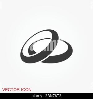 Ring icon, engagement and wedding ring. Vector illustration Stock Vector