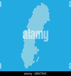 Sweden population. Statistic map made from stick figure people Stock Vector