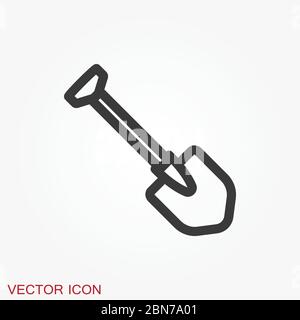 Shovel icon, Vector Illustration on the background. Stock Vector