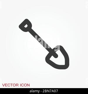 Shovel icon, Vector Illustration on the background. Stock Vector