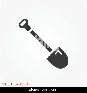 Shovel icon, Vector Illustration on the background. Stock Vector