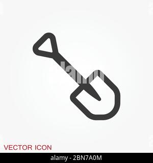 Shovel icon, Vector Illustration on the background. Stock Vector