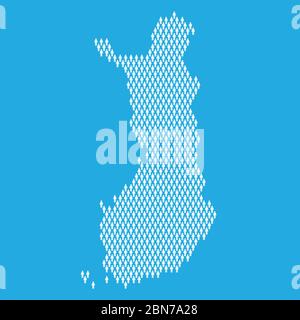 Finland population. Statistic map made from stick figure people Stock Vector