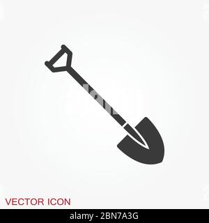 Shovel icon, Vector Illustration on the background. Stock Vector