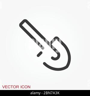 Shovel icon, Vector Illustration on the background. Stock Vector
