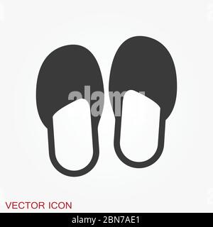 Slippers icon, vector illustration, fachion symbol isolated on background. Stock Vector