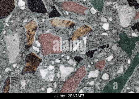 Gray abstract art background. Watercolor painting on canvas with black, brown and white stains. Mosaic floor of small pebble pattern. Texture backdrop Stock Photo