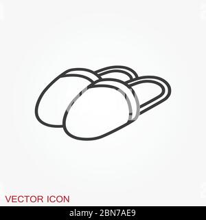 Slippers icon, vector illustration, fachion symbol isolated on background. Stock Vector
