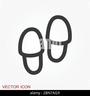 Slippers icon, vector illustration, fachion symbol isolated on background. Stock Vector