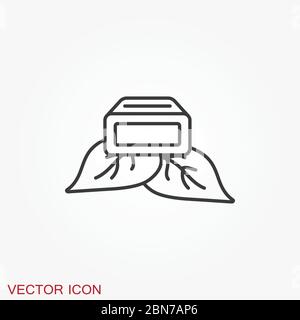 Soap vector icon, cleaning symbol isolated on background. Stock Vector