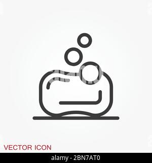 Soap vector icon, cleaning symbol isolated on background. Stock Vector