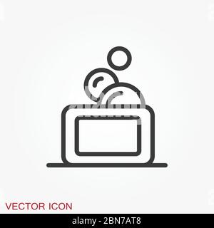 Soap vector icon, cleaning symbol isolated on background. Stock Vector