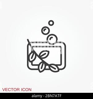Soap vector icon, cleaning symbol isolated on background. Stock Vector