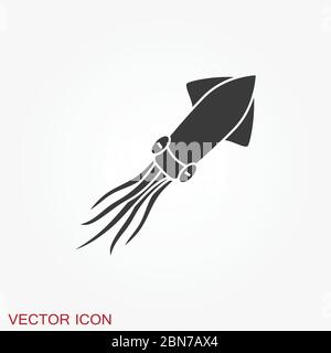 Squid icon. Abstract squid on background. Vector illustration Stock Vector