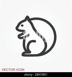 Squirrel vector icon isolated on a backgrounds. Stock Vector