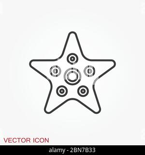 Sea star icon. Starfish vector sign. Sea animal symbol isolated on background. Stock Vector