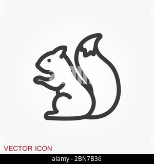Squirrel vector icon isolated on a backgrounds. Stock Vector