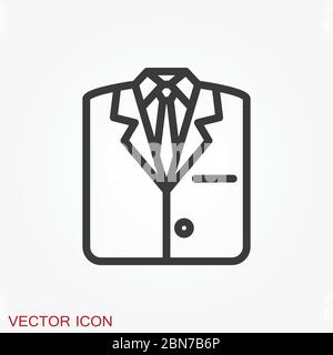 Suit vector icon symbol isolated on background.. Vector art. Stock Vector