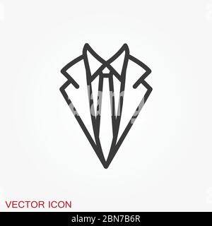 Suit vector icon symbol isolated on background.. Vector art. Stock Vector