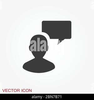Talking vector icon. Dialogue,contact, conversational symbol isolated on background. Stock Vector