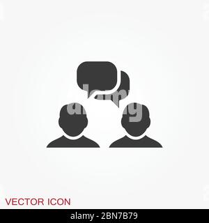 Talking vector icon. Dialogue,contact, conversational symbol isolated on background. Stock Vector