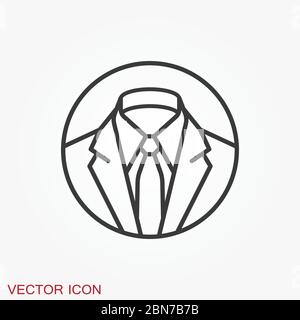 Suit vector icon symbol isolated on background.. Vector art. Stock Vector