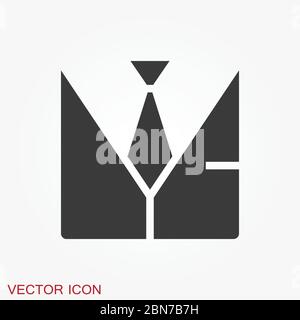 Suit vector icon symbol isolated on background.. Vector art. Stock Vector