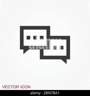 Talking vector icon. Dialogue,contact, conversational symbol isolated on background. Stock Vector