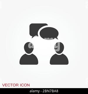 Talking vector icon. Dialogue,contact, conversational symbol isolated on background. Stock Vector