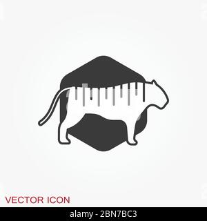 Tiger vector icon, animal symbol isolated on background. Stock Vector