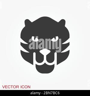 Tiger vector icon, animal symbol isolated on background. Stock Vector