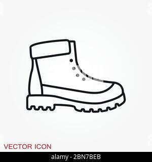 Timberland vector icon. Minimalist vector illustration of unisex modern shoes isolated on background. Stock Vector