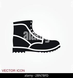 Timberland vector icon. Minimalist vector illustration of unisex modern shoes isolated on background. Stock Vector