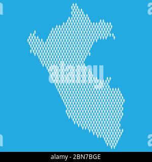 Peru population. Statistic map made from stick figure people Stock Vector