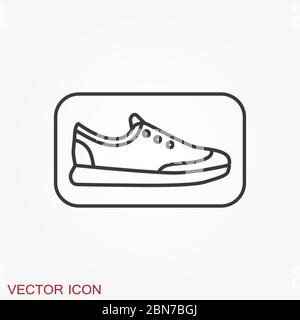 Trainers vector icon. Running shoe symbol isolated on background. Stock Vector