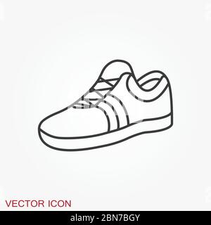Trainers vector icon. Running shoe symbol isolated on background. Stock Vector