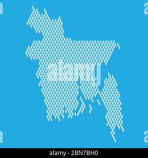 Bangladesh population. Statistic map made from stick figure people Stock Vector